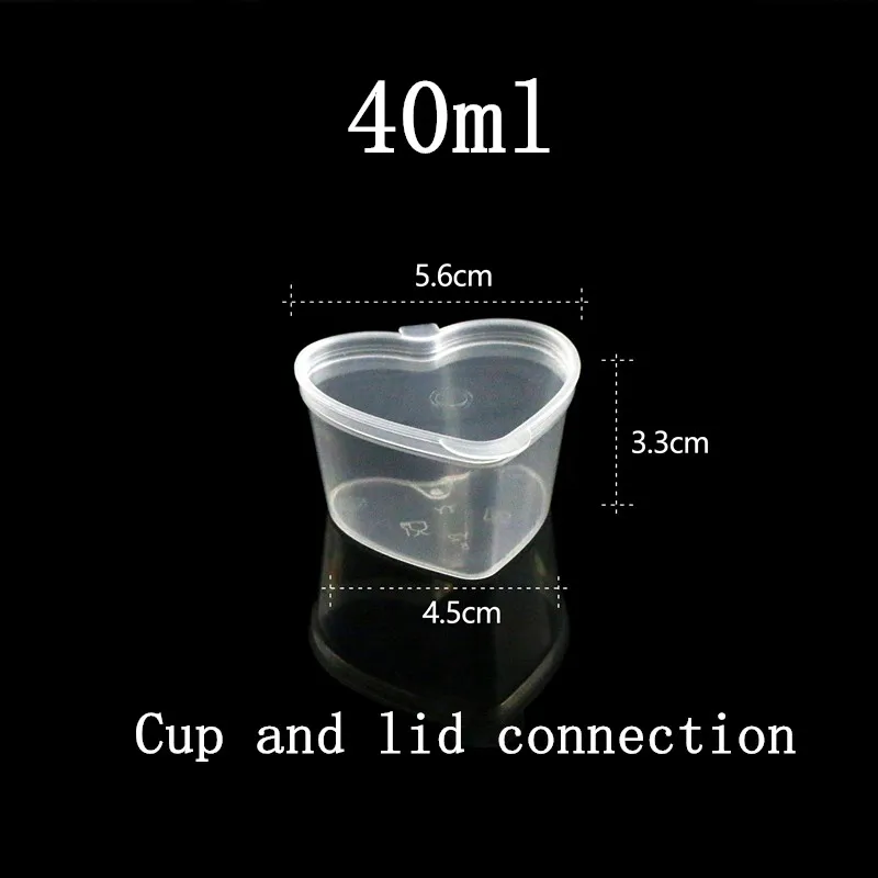 cup and lid 100 шт круглые прозрачные одноразовые стаканчики для соуса, небольшая емкость, стеклянный пудинг для желе, йогурта, пластиковые стаканчики с крышкой - Цвет: cup and lid