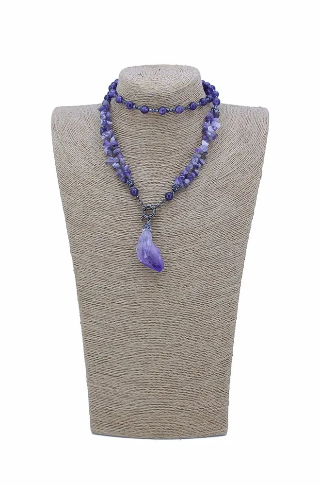 

Fratelli Handmade Ethnic Customs Long Necklace Pendant Multi Layer Colorful Beads Tassel Necklace For Women
