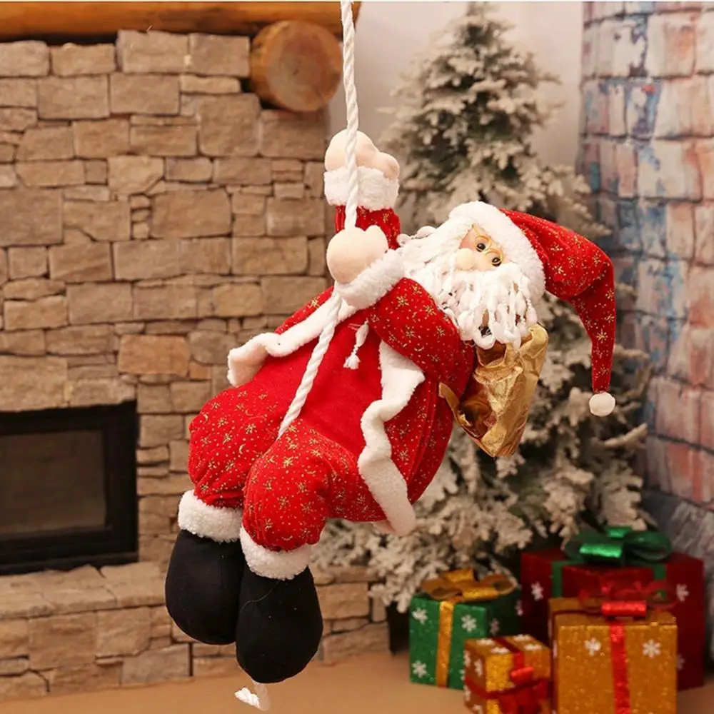 

30cm Santa Claus Climbing Rope Funny Christmas Gift Market Showcase Decoration