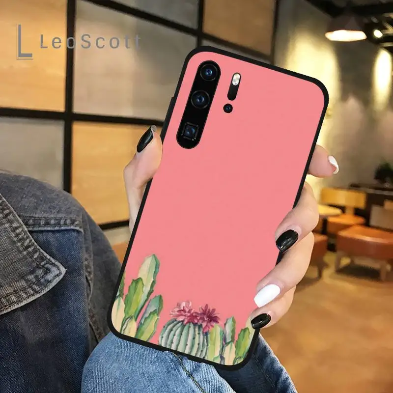

Candy Color Cactus Phone Cases For Huawei honor Mate P 9 10 20 30 40 Pro 10i 7 8 a x Lite nova 5t