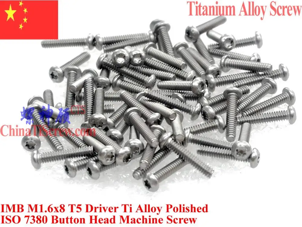 B винты из титанового сплава M1.6x3 M1.6x8 ISO 7380 шлифованная отвертка Torx T5 с кнопкой QCTI |