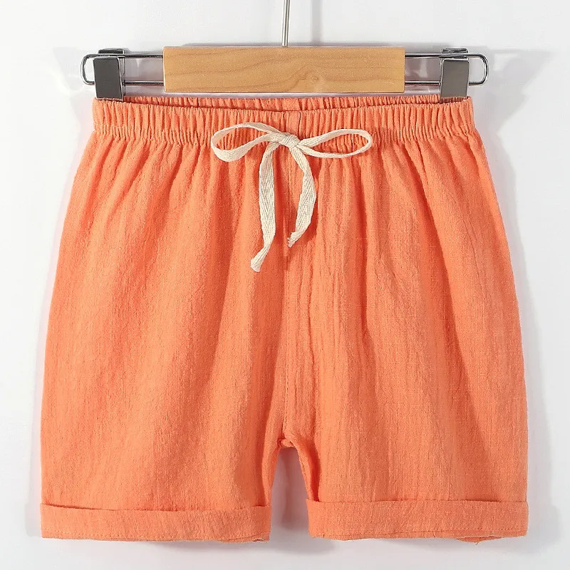 

Zi Ning 2021 new girls Hemp cotton shorts summer boys beach pants shorts Kids trousers childrens pants Baby Girl Casual Pants