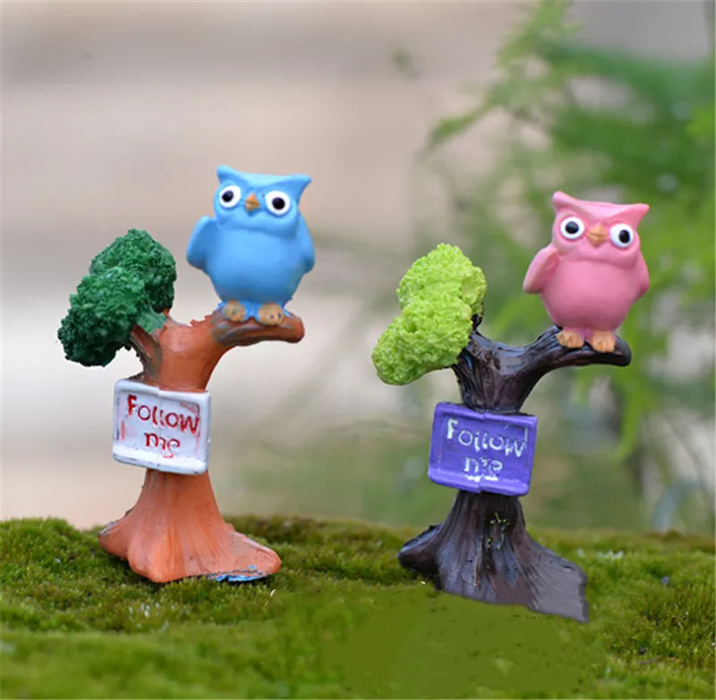 Моделирующие фигурки животных 2 цвета дерево сова мультфильм Аниме