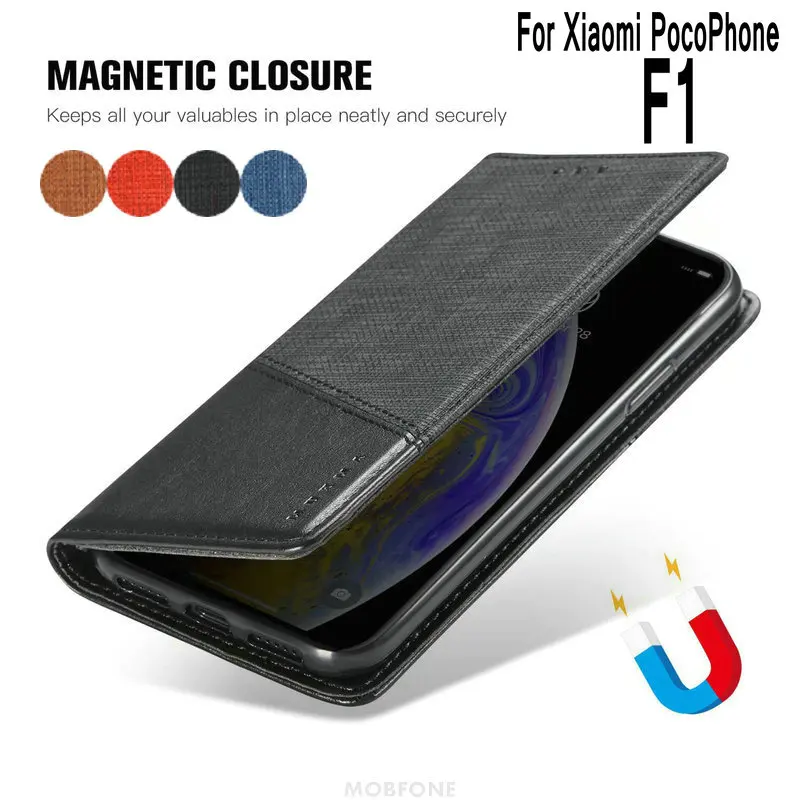 Ретро Флип Магнитный кожаный чехол для Xiao mi Pocophone F1 Fundas Coque Poco F1 Pre mi um Wallet Book Stand mi F1 чехол для телефона
