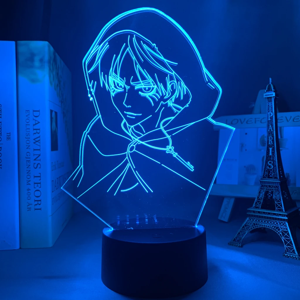 

Anime 3d Lamp Attack on Titan Eren Yeager for Bedroom Decoration Light Kids Gift Attack on Titan LED Night Light Eren