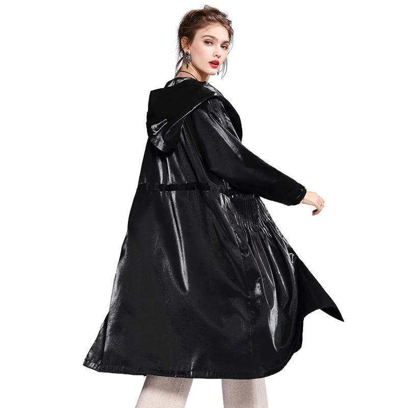 Тренч Женская одежда 2020 корейский модный с капюшоном для женщин весенне-осеннее