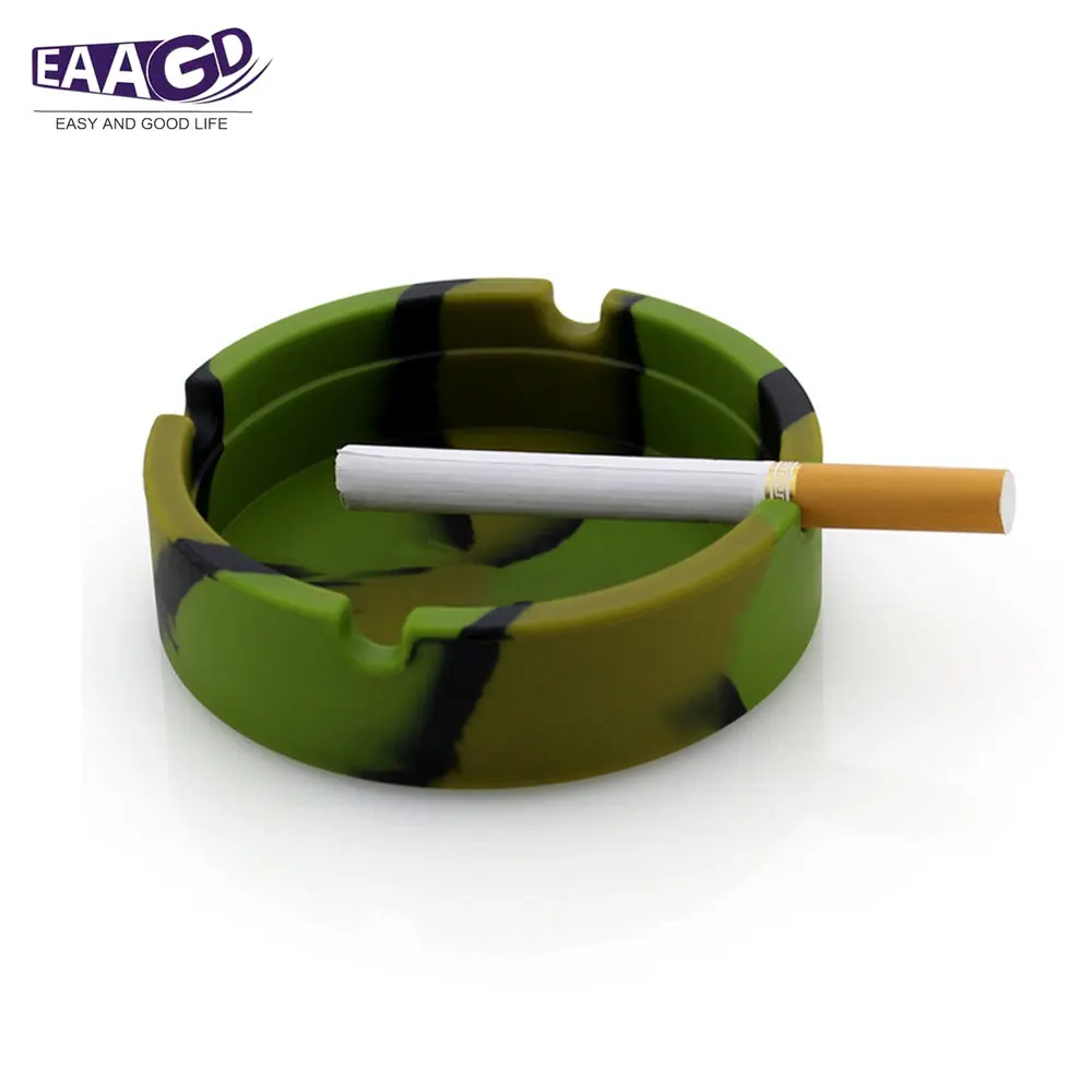 1 шт. светящаяся силиконовая пепельница резина термостойкая круглая