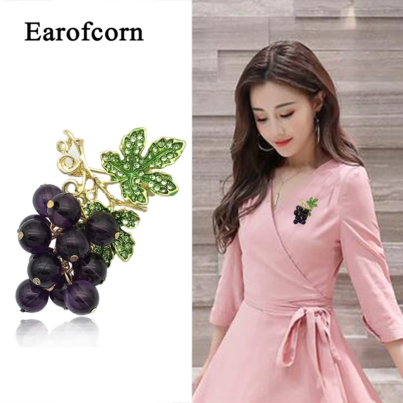 Женская Брошь в виде винограда с кристаллами | Украшения и аксессуары