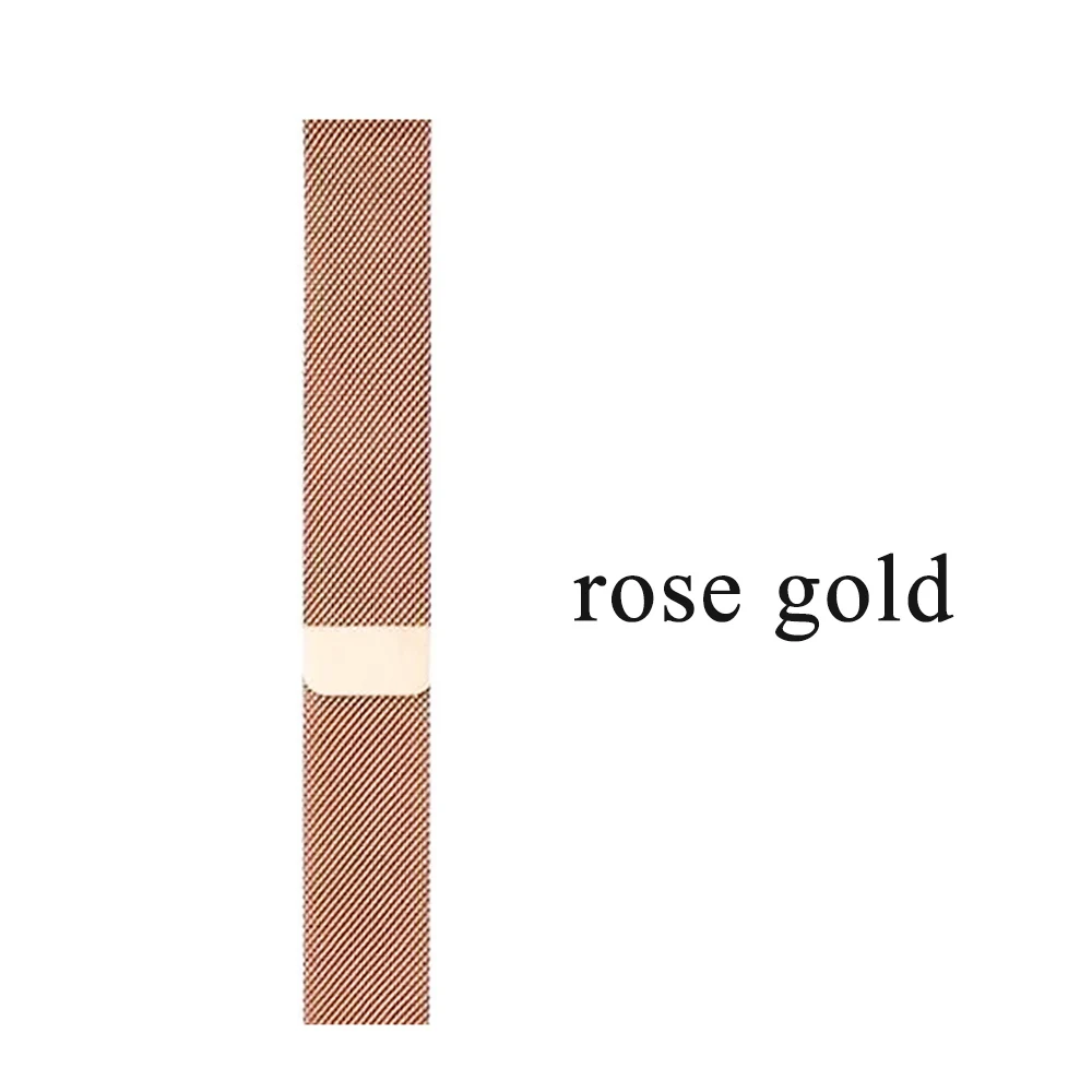 rose gold Ремешок из нержавеющей стали для Apple watch 38 мм 42 мм Миланская петля браслет на магнитной застежке ремешок 40 мм 44 мм для iWatch серии 5 4 3 2 1 - Цвет ремешка: rose gold