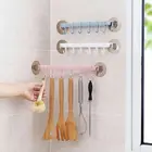 Кухня настенный 6 крючков с ужин Мощность Вакуумная присоска крючки для душевой хранения вешалка Ванная комната подвесной держатель