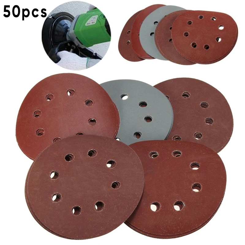 

50pcs/Set 5'' Grit 800 1000 1500 2000 3000 Sanding Discs Sandpaper Hook Loop High Quality Sanding Papers