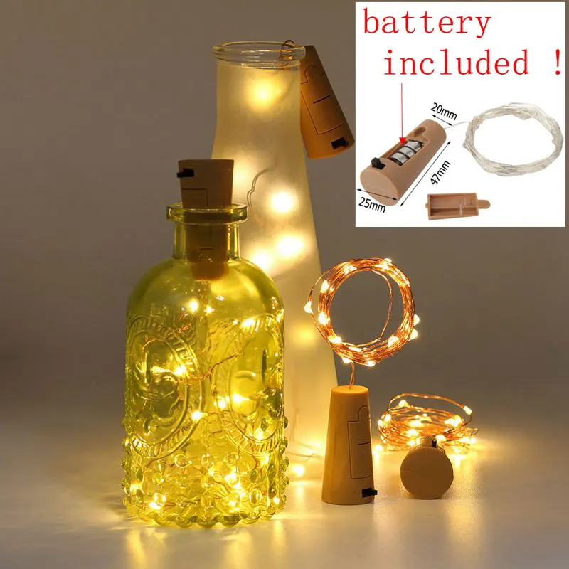 

В комплекте батарея 2 м LED гирлянда лампы винная Бутылка пробка Феи провод освещения пробковая гирлянда для вечерние украшения свадьбы опто...