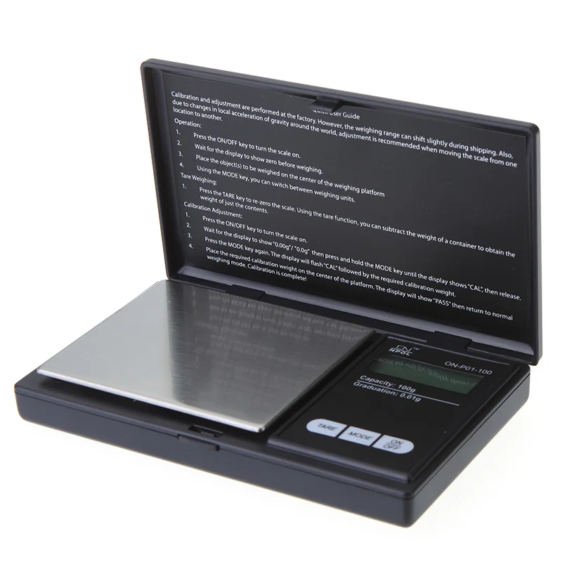 

Portable Digital Kitchen Scale Jewelry Gold Weight Measuring Tool 100/0.01G LCD Pocket Weighting Electronic Scales