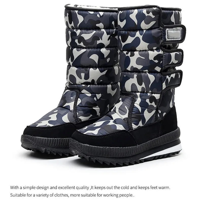 Мужские зимние кроссовки сапоги под колено уличные Нескользящие