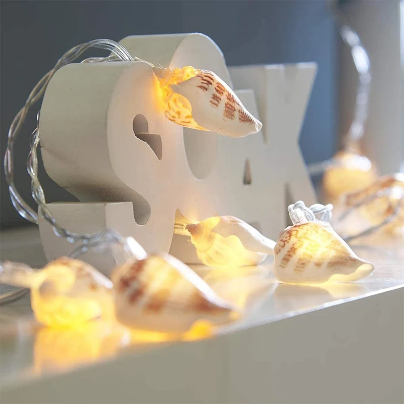 10 LED Conch String Lights Fairy Light Party Bedroom Room Decor Holiday Lanterns Christmas 1.2m | Дом и сад