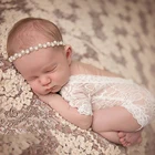 Реквизит для детской фотографии кружевной комбинезон детская одежда черный белый комбинезон для маленьких девочек Одежда для новорожденных