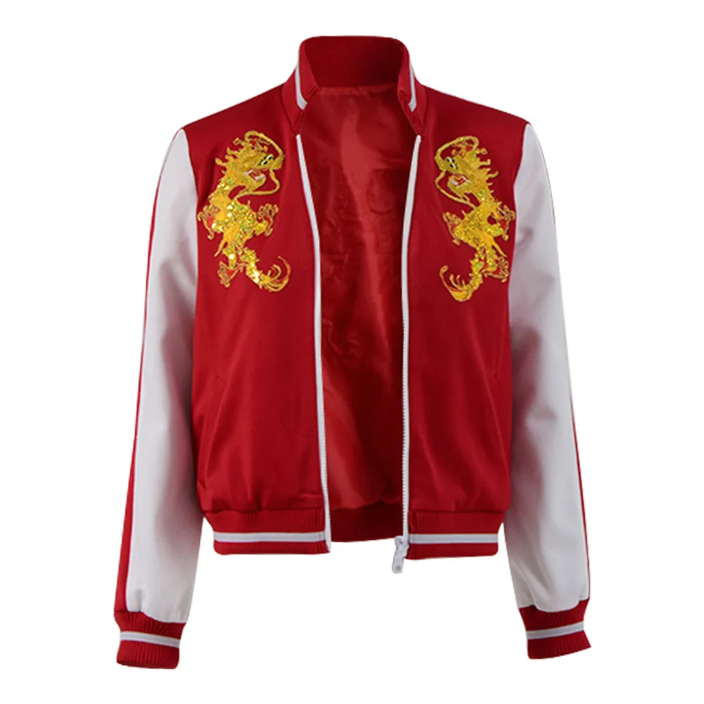 Cosdaddy Косплей Мулан костюм женский красный бейсбольная куртка осень-зима пальто