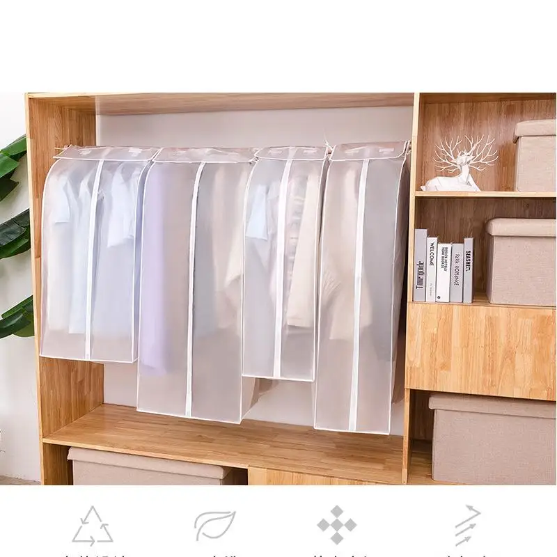 

Clothes Dust Cover Dustproof Garment Cloth Storage Waterproof Suit Coat Protector Storage Bag Hanging Organizer Wardrobe