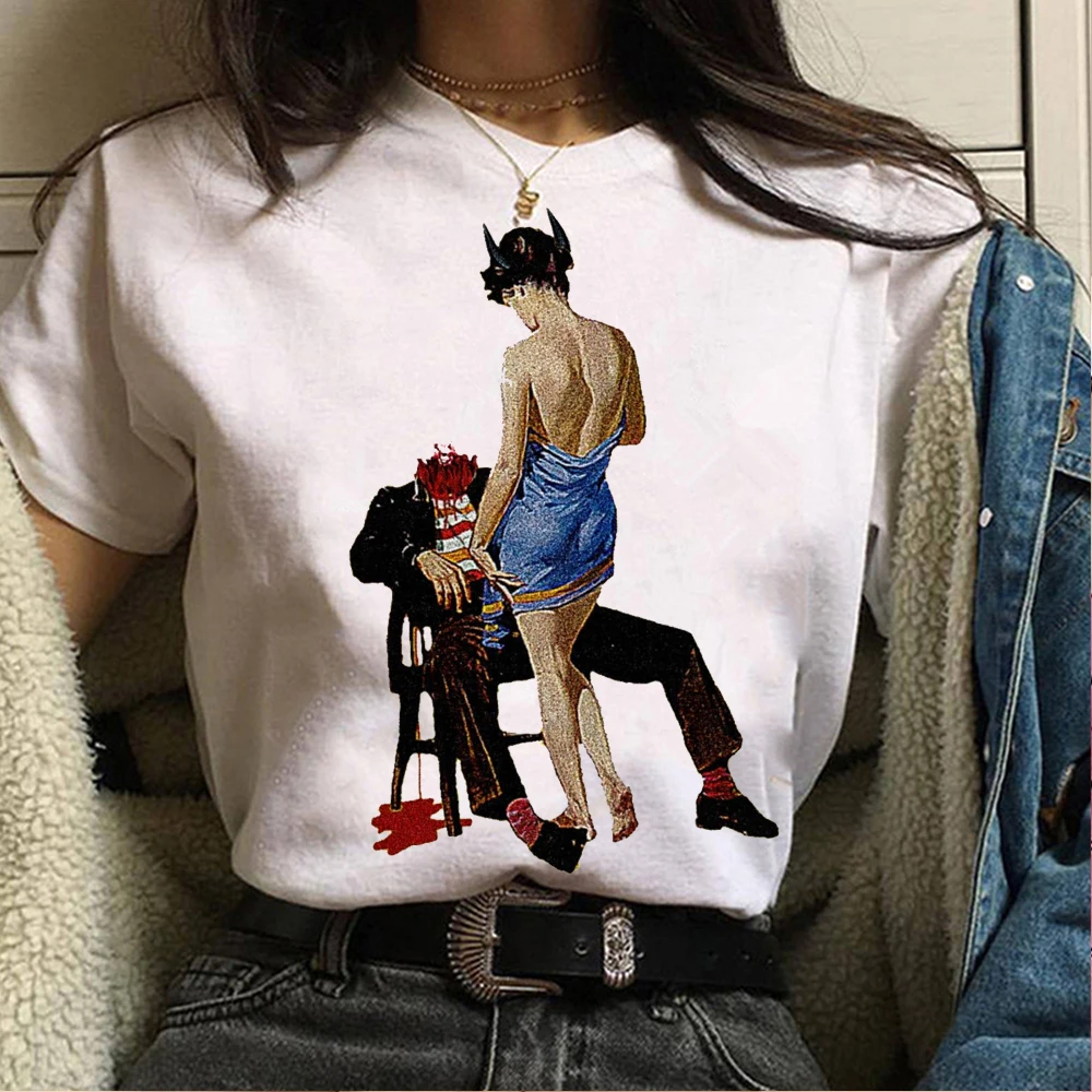 Женская футболка с забавным художественным принтом футболки в готическом стиле