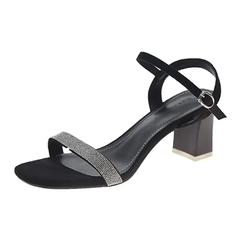 

High Heel Sandals Women Crystal Buckle Sandals Women Shoes Summer Fashion Outdoor Open Toe Thick Heel Sandals Mujer 2021