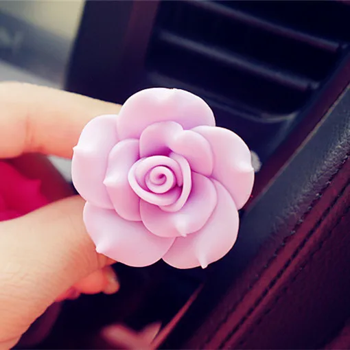 Light Purple 1 шт. Романтический освежитель воздуха камелии с зажимом автомобильный Стайлинг духи для кондиционера вентиляционный ароматизатор для автомобиля Авто цветочное украшение - Название цвета: Light Purple