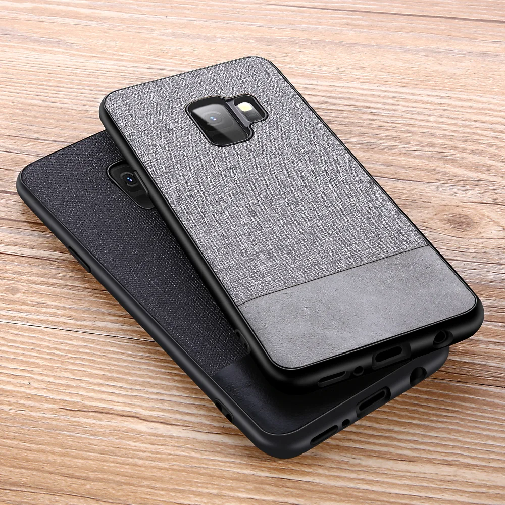 Роскошная ткань Ткань текстуры кожи чехол для телефона Samsung Galaxy S8 S9 S10E Note 8 9 A6 A8