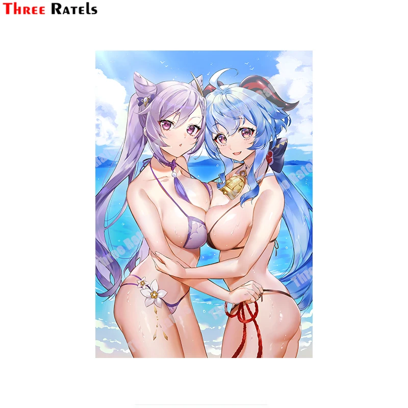 

Three Ratels B156 Аниме игра Ganyu и Keqing Genshin удар для Bmw F30 Наклейка Автомобильные аксессуары 3D Автомобильные наклейки s авто наклейки