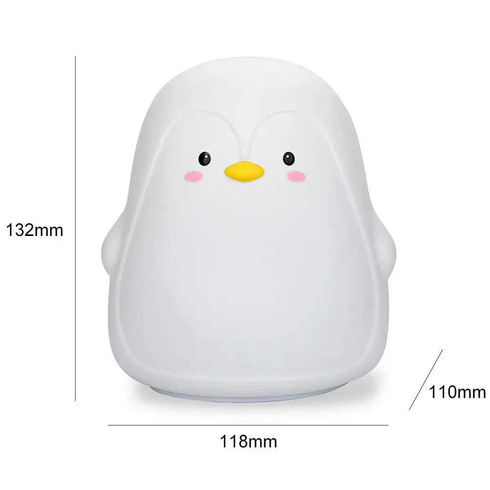 

Penguin Silicone Touch Sensor Night Light Rechargeable USB Charging LED Night Lamp For Children Baby Christmas Gift