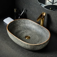 bathroom sink ceramic wash basin lavamanos oval lavabo art basin hotel toilet basin household washing hand basin wax gourd shape