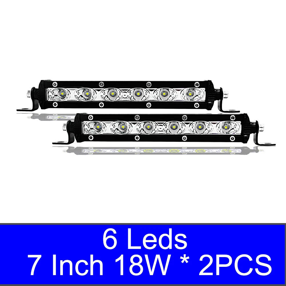 2Pcs 7inch 18w Автомобильные аксессуары, светодиодный рабочий светильник, 18 Вт, 36 Вт, 60 Вт, 72 Вт, 120 Вт, 300 Вт, 12 В, 24 В, Точечный светильник для внедорожника, 4WD, грузовика, трактора, внедорожника, 4x4 джипа - Цвет: 2Pcs 7inch 18w