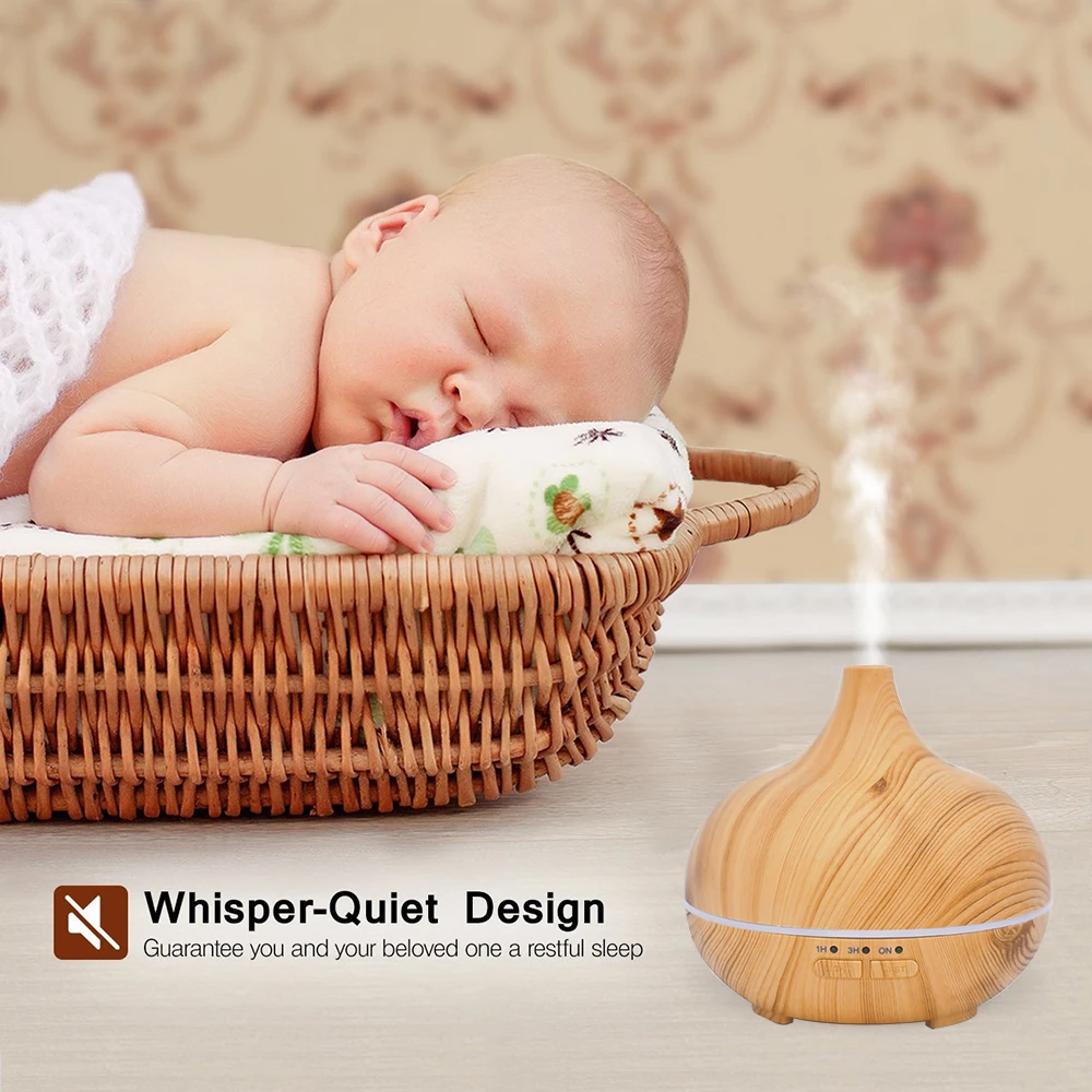 Аромадиффузор с текстурой древесины 150 мл увлажнитель настольный бесшумный