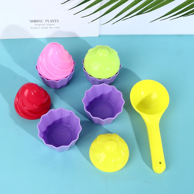 

9Pcs/set Beach Sand Toys for Kids Spoon Ice Cream Cake Mould Mold Beach Toys Kit