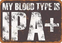 bidesign 8 x 12 metal sign vintage look my blood type is ipa
