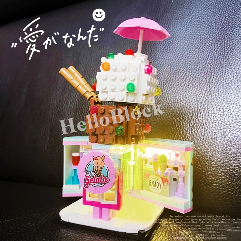 

Блоки SEMBO, вид на улицу, сладкий магазин, игрушки для детей, подарок на день рождения с 1 фигуркой