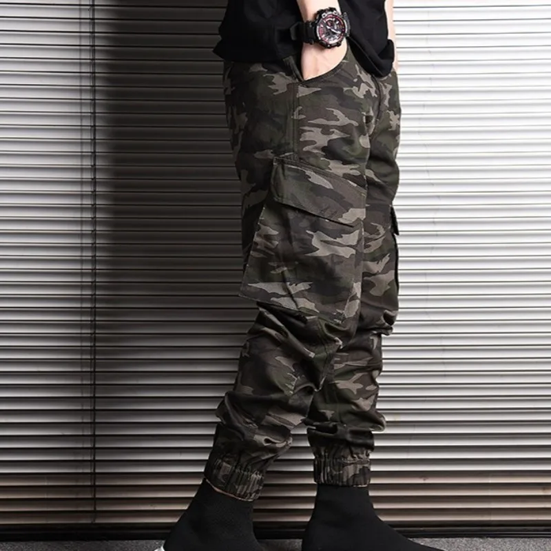Модные хлопковые мужские шаровары 2020 камуфляжные брюки-карандаш в японском