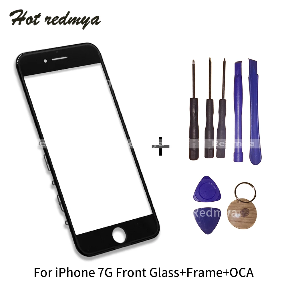 Новинка внешнее стекло с OCA для iPhone 7 7G жк передний сенсорный экран рамка панель
