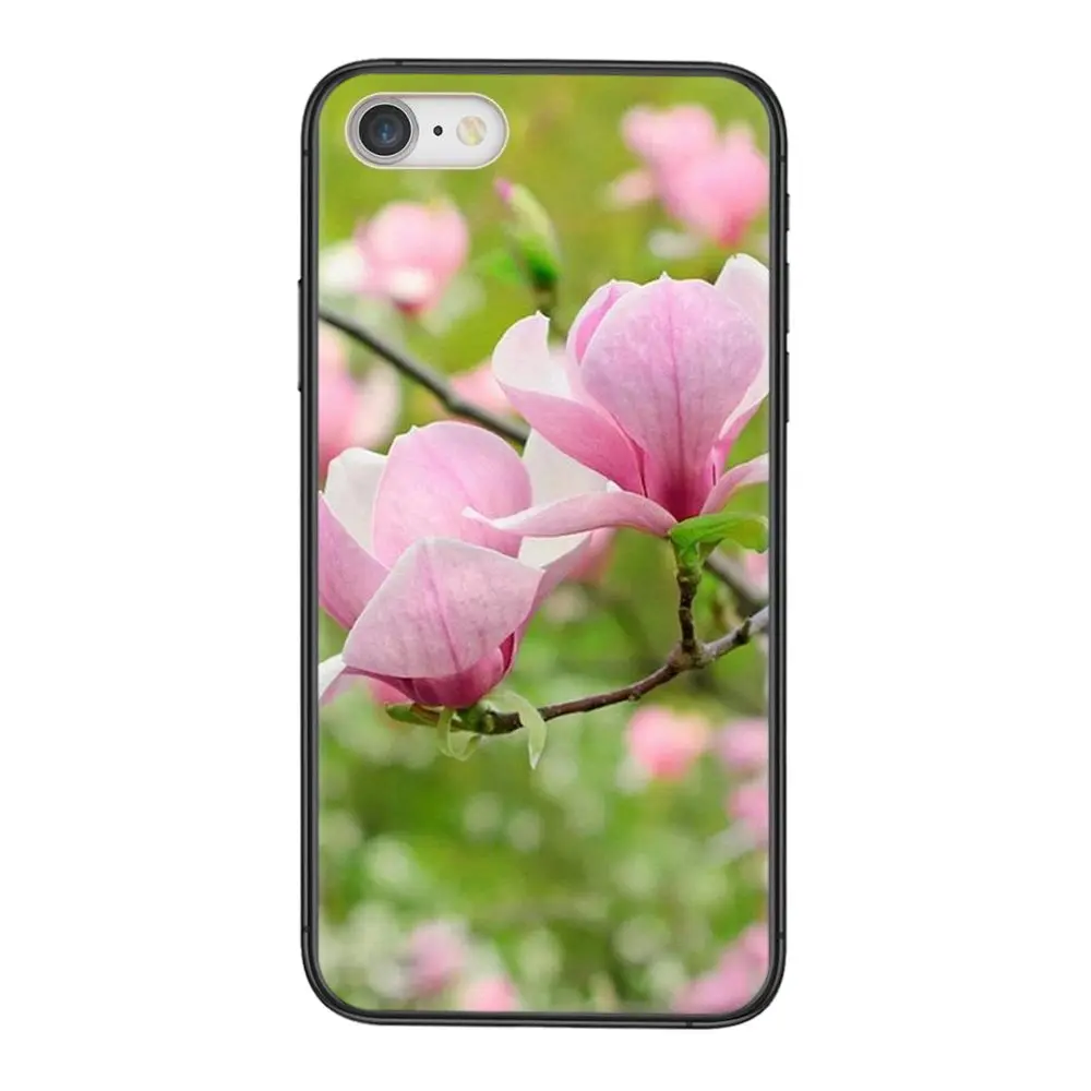 Аксессуары для телефона милый цветок магнолии популярный чехол iPhone 11 12 Mini Pro 5 5S SE
