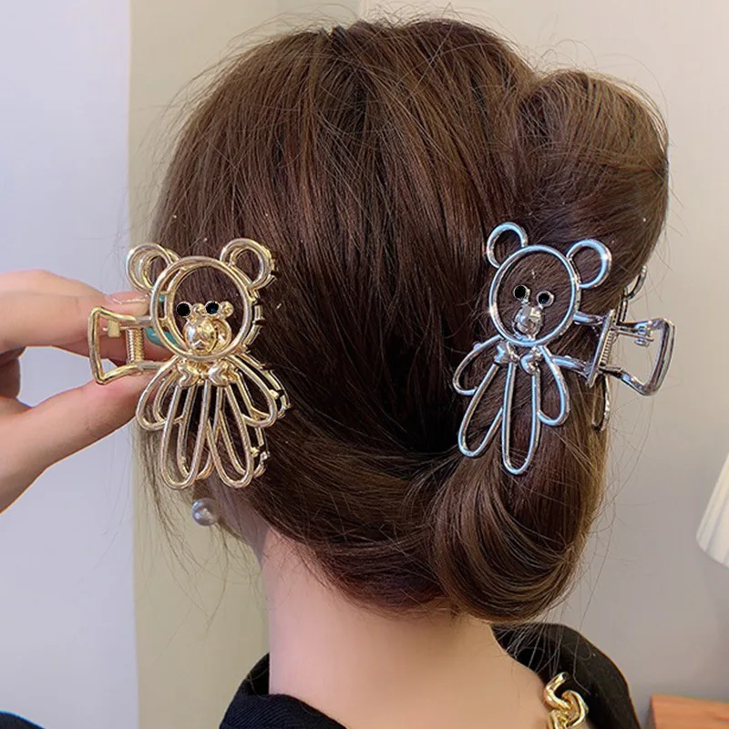 

Women Cute Cartoon Bear Metal Hair Claws Vintage Hair Clips Hairpins Sweet Hair Hold Headband Fashion Hair Accessories Wedding