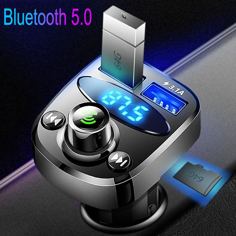 

Автомобильный FM-трансмиттер с Bluetooth 5,0 и двумя USB-портами