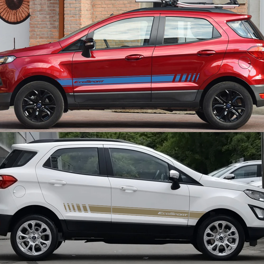 2 шт. двери автомобиля сбоку полосатые наклейки для Ford Ecosport Водонепроницаемый