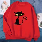 Женский свитер с длинным рукавом kawaii, толстовка с милым принтом кота, 2019
