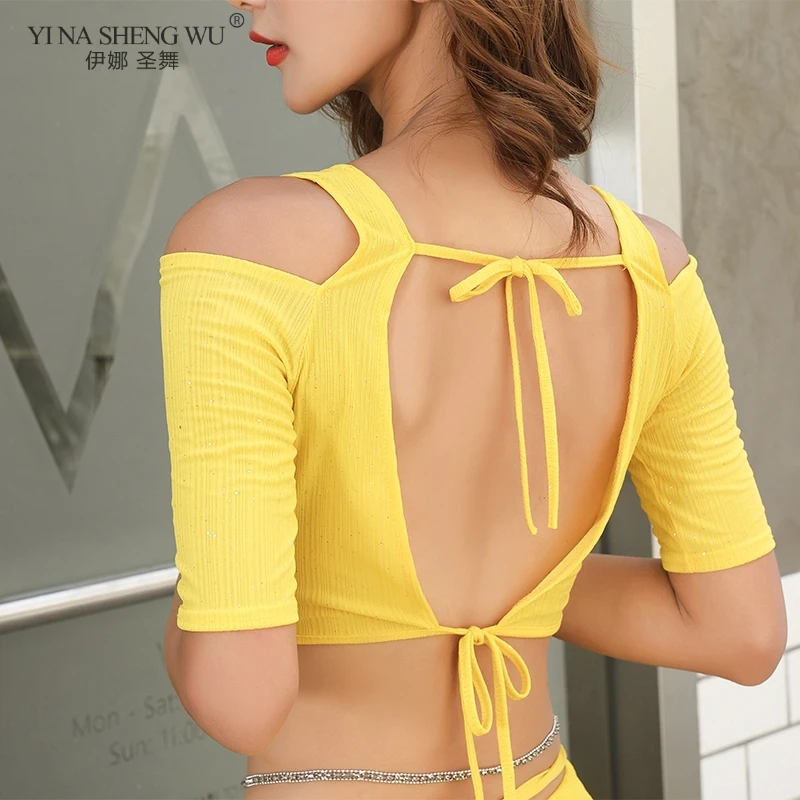 Новый женский сексуальный костюм для танца живота топ с открытыми плечами и юбка