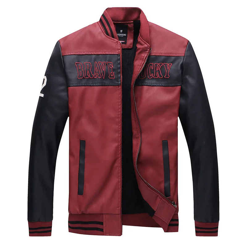 Мужская ветровка Mcikkny из искусственной кожи с флисовой подкладкой