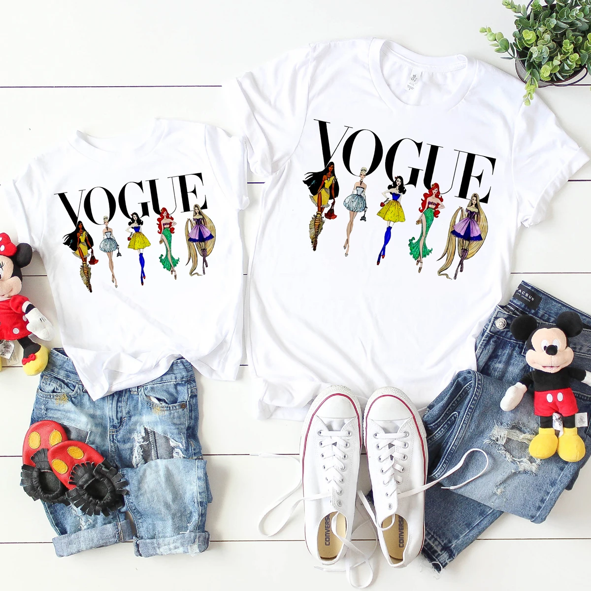 Vogue принцесса футболка мама и дочка симпатичная Русалка Белоснежка Золушка