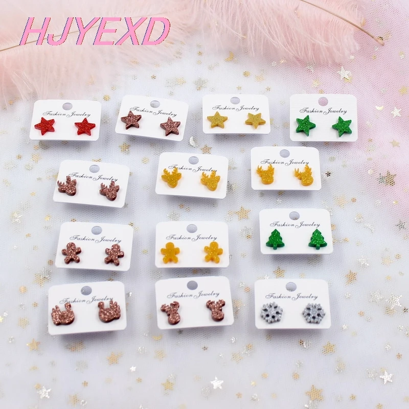 (1 пара) 12 мм блестящие акриловые серьги гвоздики с изображением имбиря звезды