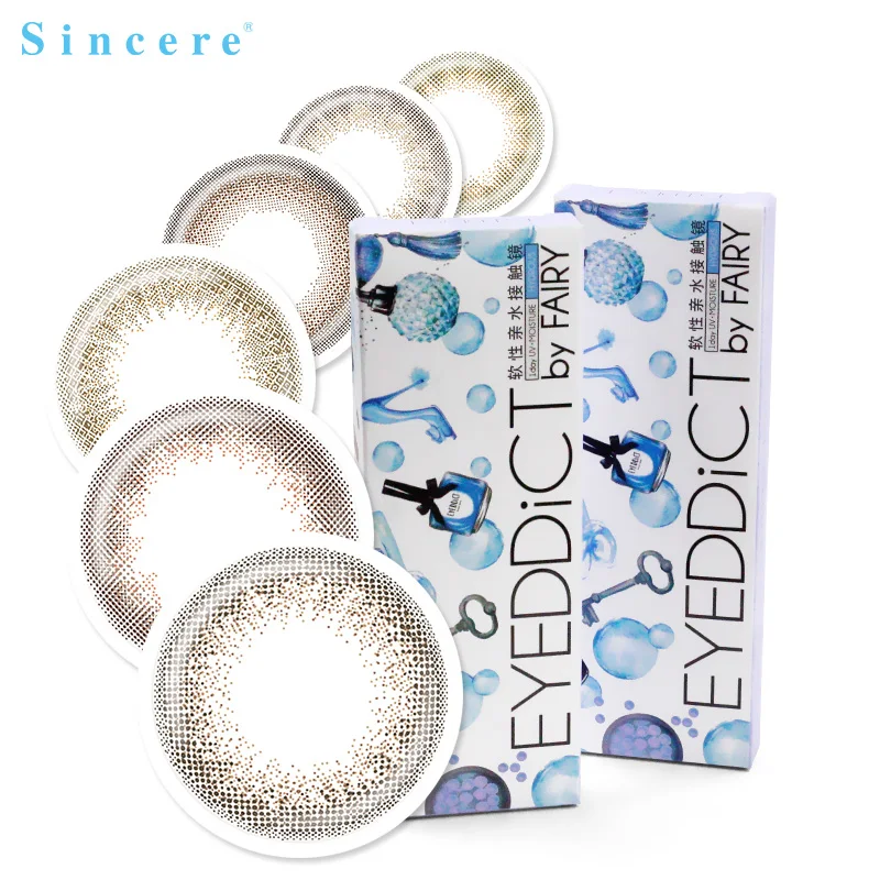

Sincere vision Brand color Contact Lenses degree(-0.5~-9.0) diopter for eye colour contact lens Day throw 10lenses gift