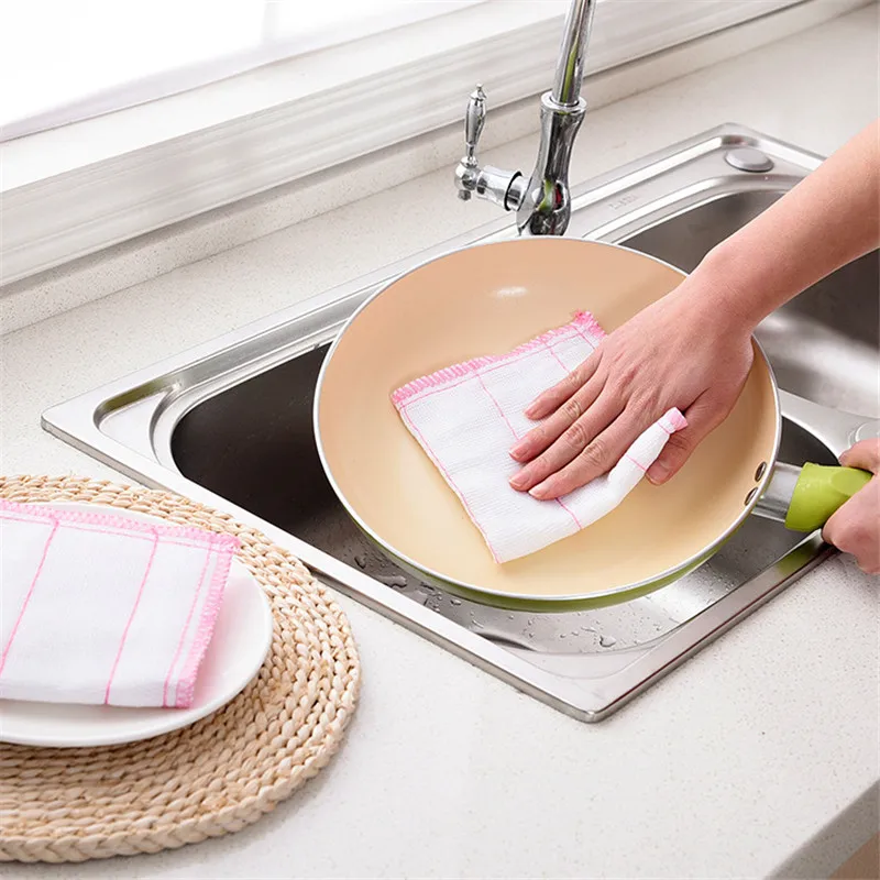 

100/50/20 /10pcs Wooden Fiber Dish Washing Towel Kitchen Cleaning Wiping Rags Dishwashing Cloth