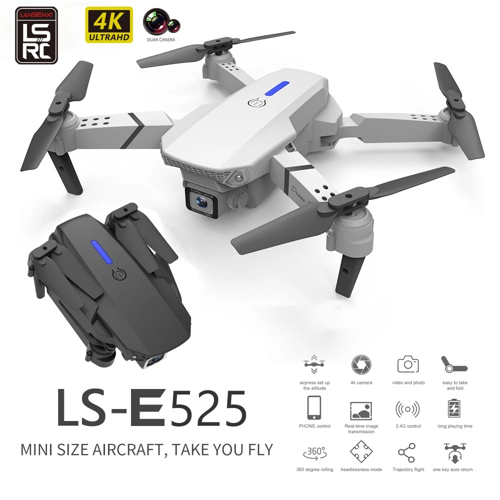 

LSRC E525 PRO RC Quadcopter Profissional Obstacle Avoidance Drone Dual Camera 1080P 4K Fixed Height Mini Dron Helicopter Toy E88