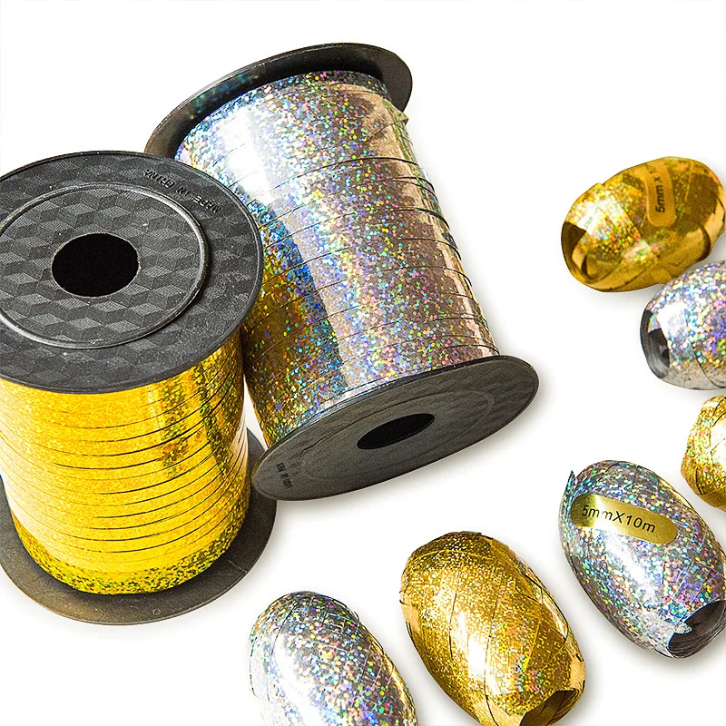 Лазерные золотые ленты из воздушных шаров для праздничных принадлежностей