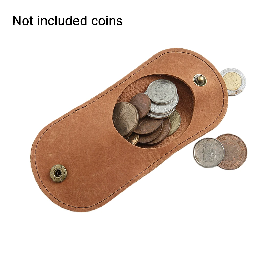 

Men Women Mini Portable Coin Purse Solid Vintage Soft Storage Case Lightweight Short Artificial Leather Travel Wallet Gift Hasp